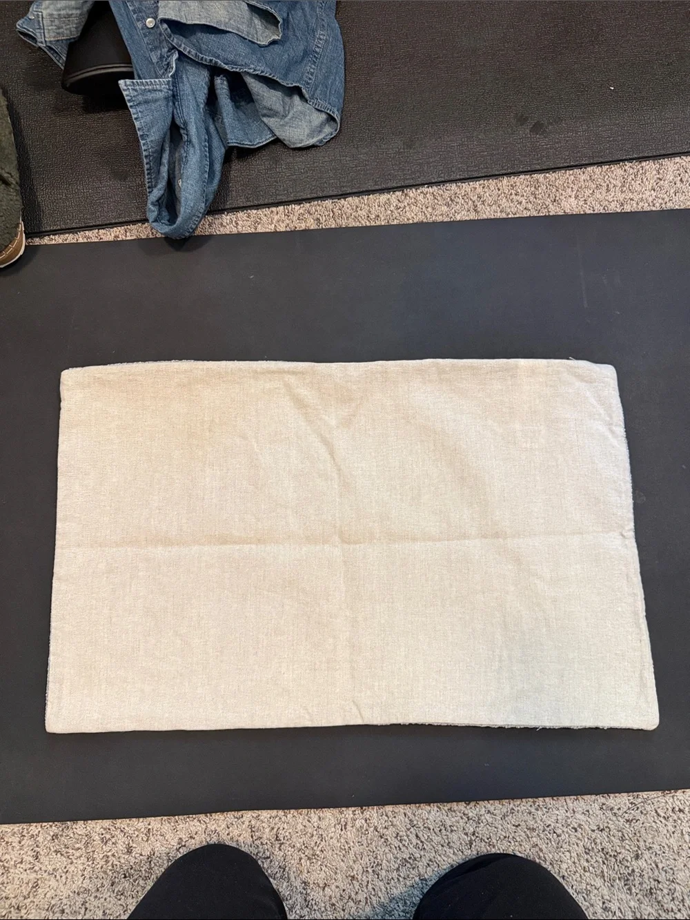 Pottery Barn Neutral Gray Textured Pillow Cover 16” x 26”